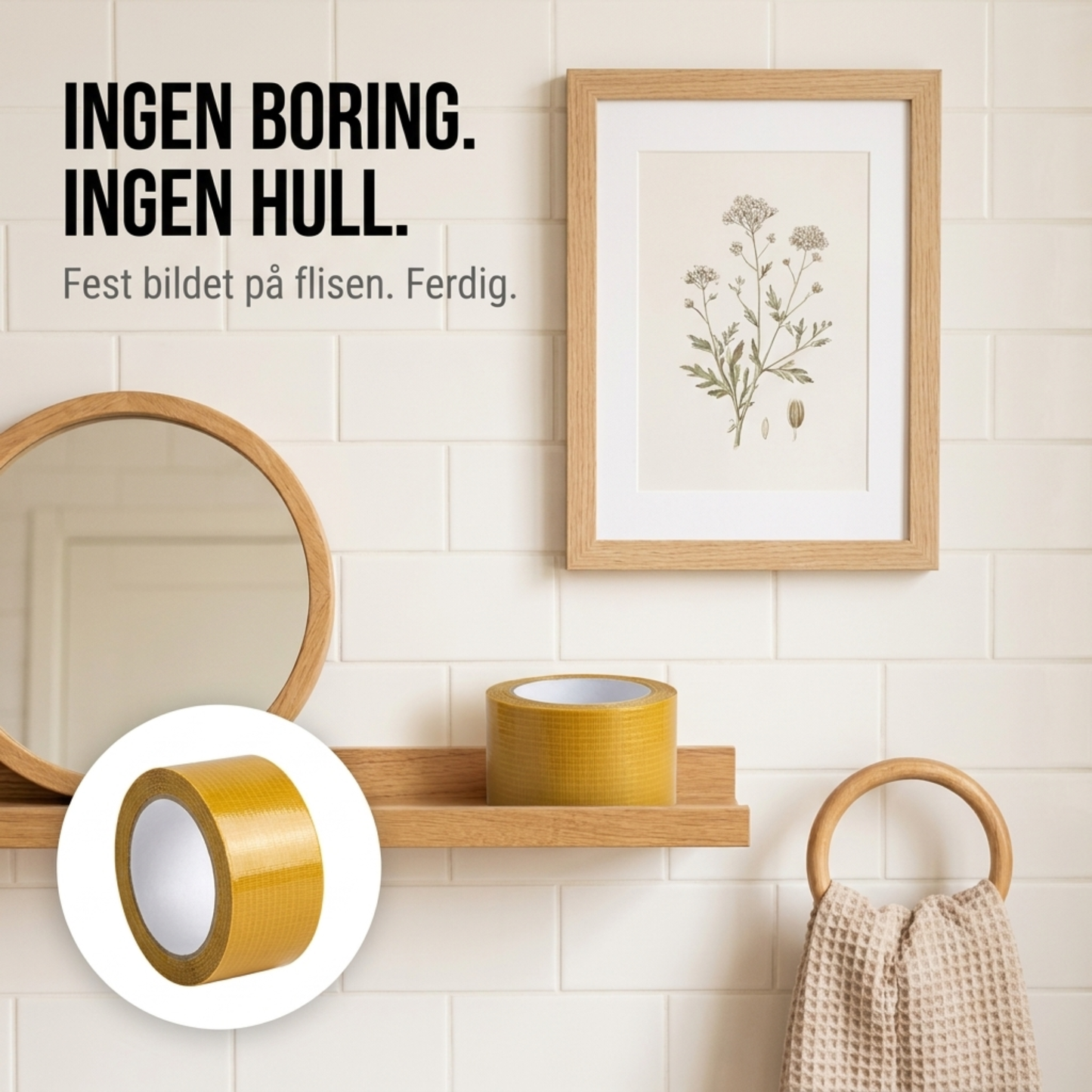 FiberGrip — dobbeltsidig teip med fibernett
