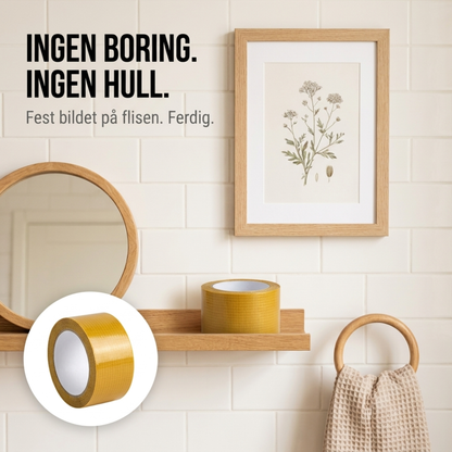 FiberGrip — dobbeltsidig teip med fibernett